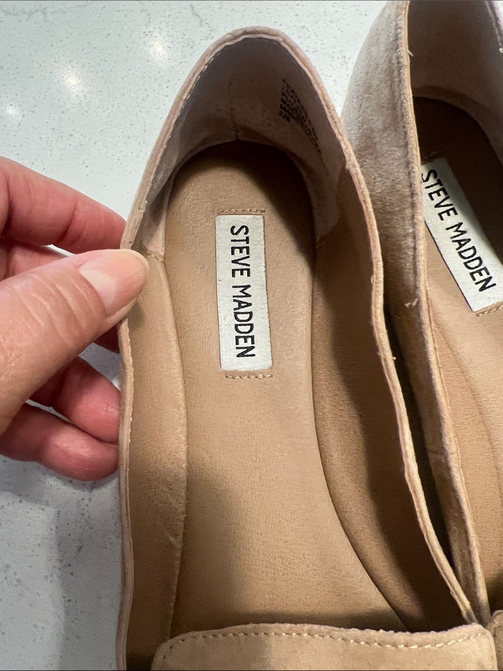Steve Madden Tan Suede Pointed Toe Loafers - Picture 2 of 6